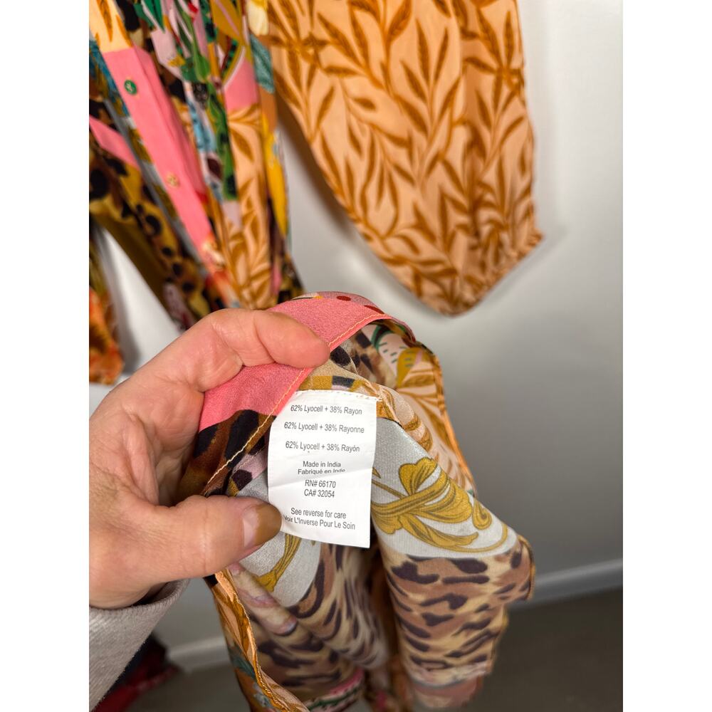 Anthropologie Geisha Designs Collage Button Down Midi Dress, Size Medium - Picture 5 of 8